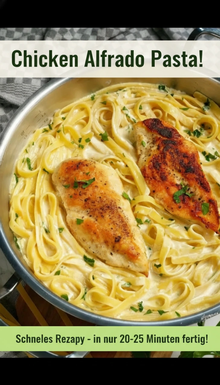 Chicken Alfredo Pasta – cremiges Rezept mit Hähnchen & Parmesan!
