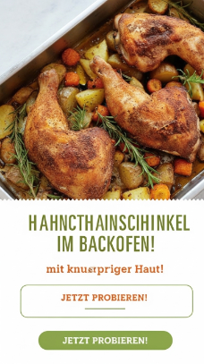 Haehnchenschenkel im Backofen mit knuspriger Haut