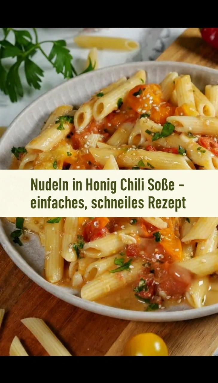 Nudeln in Honig Chili Soße – einfaches, schnelles Rezept