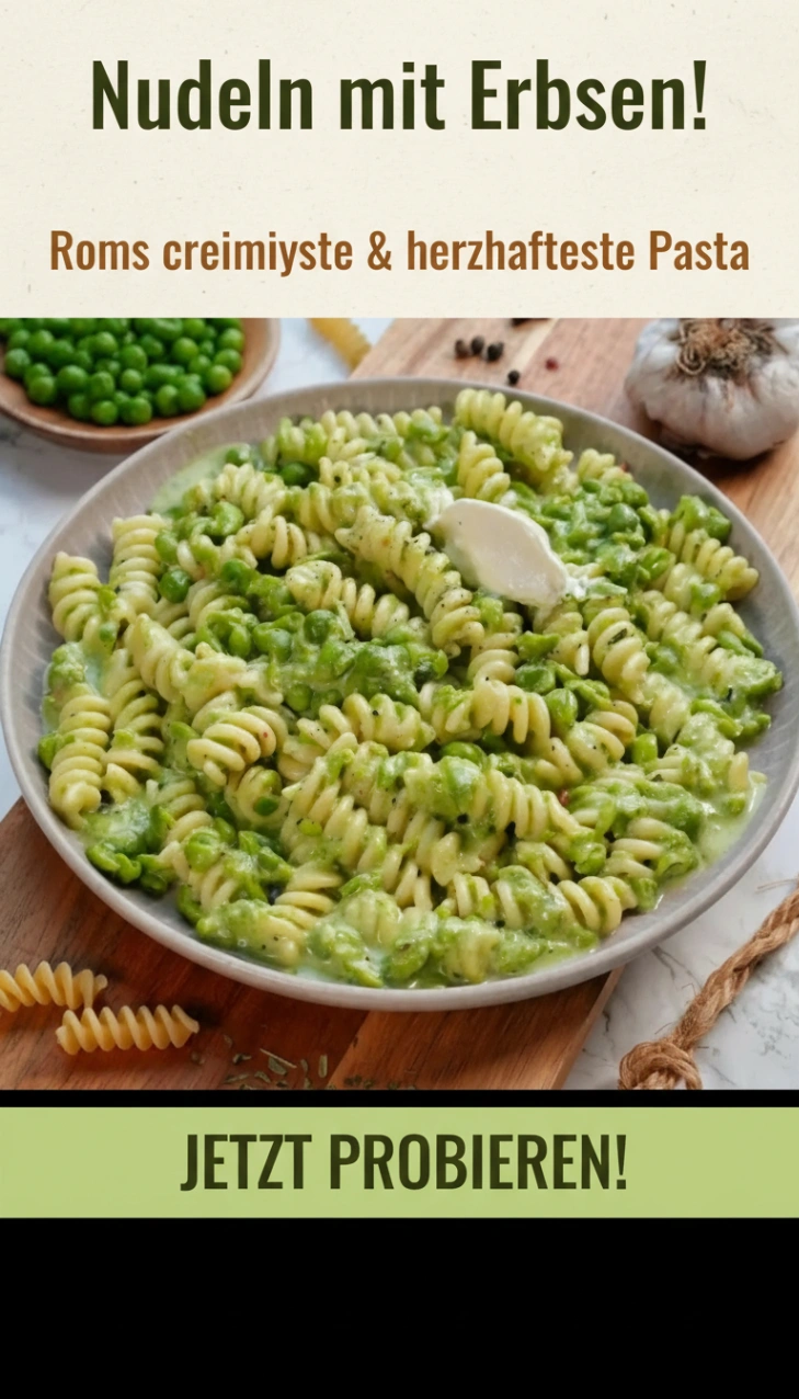 Nudeln mit Erbsen – Cremiges schnelles Familienrezept pur leicht