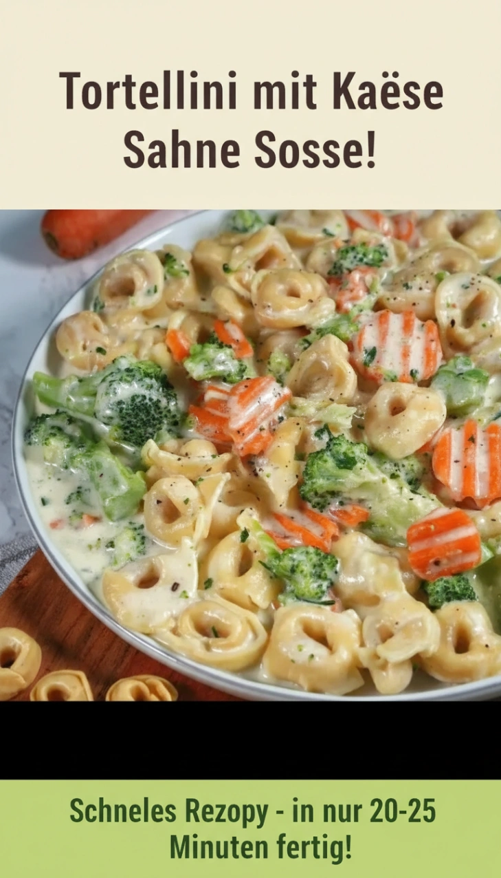 Tortellini mit Kaese Sahne Sosse – cremig & schnell gemacht