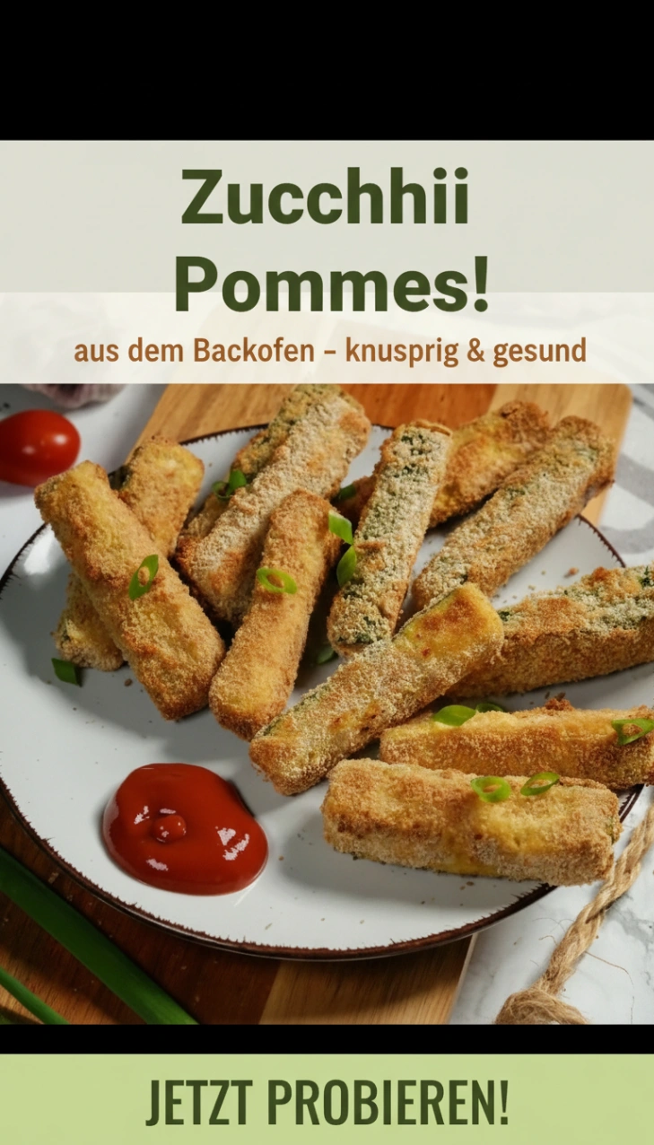 Zucchini Pommes aus dem Backofen – knusprig & gesund