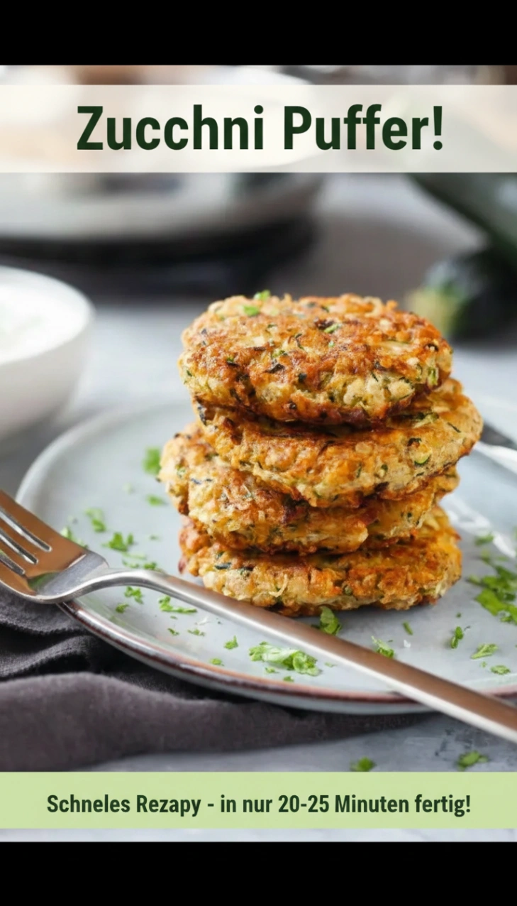 Zucchini Puffer mit Haferflocken und Käse einfach & knusprig