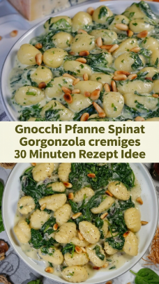 Gnocchi Pfanne Spinat Gorgonzola cremiges 30 Minuten Rezept Idee