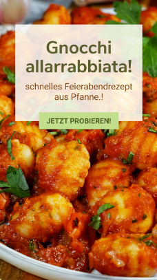 Gnocchi allarrabbiata – schnelles Feierabendrezept aus Pfanne.!