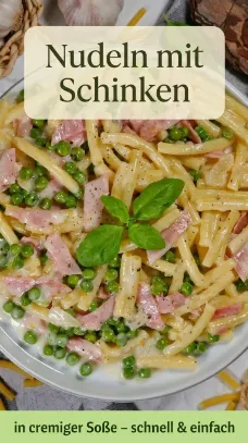 Nudeln mit Schinken in cremiger Soße – schnell & einfach