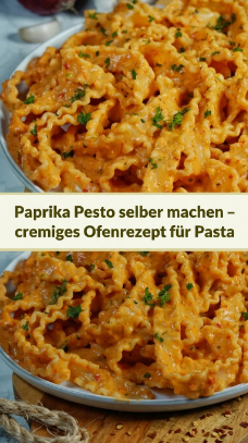 Paprika Pesto selber machen – cremiges Ofenrezept für Pasta