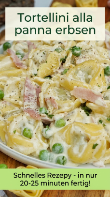 Tortellini alla panna erbsen cremiges pasta rezept schnell idee!