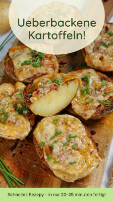 Ueberbackene Kartoffeln mit Kaese und Schinken Rezept