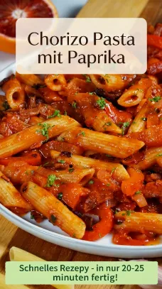 Chorizo Pasta mit Paprika schnelles einfaches Feierabend Rezept!
