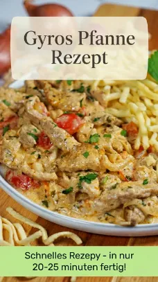 Gyros Pfanne Rezept: gyros pfanne mit sosse schnell einfach gut!