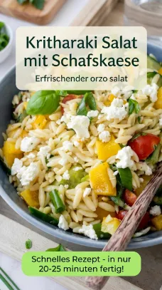 Kritharaki Salat mit Schafskaese – Einfach & frisch lecker Top